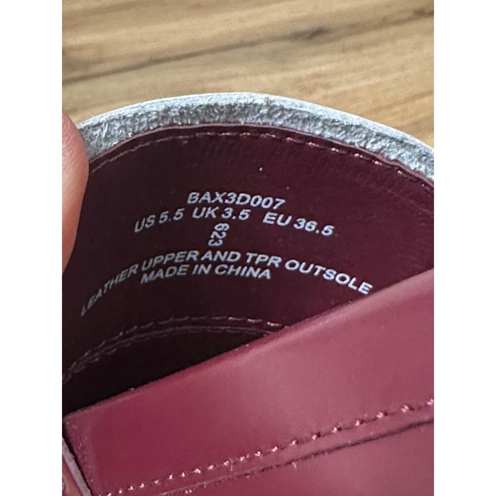 G.H.BASS & CO. Bowery Square Toe Penny Loafers Wine Combo Leather Size 5.5 NIB - Picture 13 of 15